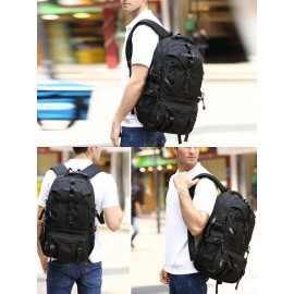 Men Outdoor Waterproof USB Charging Multi-pocket Travel Backpack