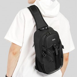 Men Oxford Anti-theft USB Charging Multi-pocket Waterproof Outdoor Crossbody Bag Chest Bag Sling Bag