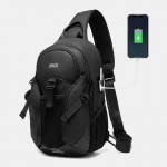 Men Oxford Anti-theft USB Charging Multi-pocket Waterproof Outdoor Crossbody Bag Chest Bag Sling Bag