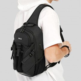 Men Oxford Anti-theft USB Charging Multi-pocket Waterproof Outdoor Crossbody Bag Chest Bag Sling Bag