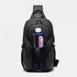 Men Oxford Anti-theft USB Charging Multi-pocket Waterproof Outdoor Crossbody Bag Chest Bag Sling Bag