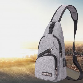 Men Oxford Outdoor Usb Charging Sports Chest bag Crossbody Bag Sling Bag