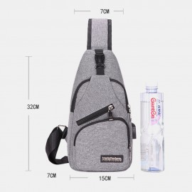 Men Oxford Outdoor Usb Charging Sports Chest bag Crossbody Bag Sling Bag