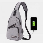 Men Oxford Outdoor Usb Charging Sports Chest bag Crossbody Bag Sling Bag
