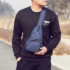 Men Oxford Outdoor Usb Charging Sports Chest bag Crossbody Bag Sling Bag