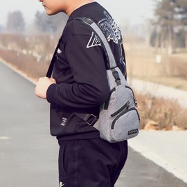 Men Oxford Outdoor Usb Charging Sports Chest bag Crossbody Bag Sling Bag