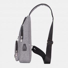Men Oxford Outdoor Usb Charging Sports Chest bag Crossbody Bag Sling Bag
