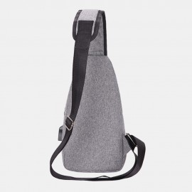 Men Oxford Outdoor Usb Charging Sports Chest bag Crossbody Bag Sling Bag