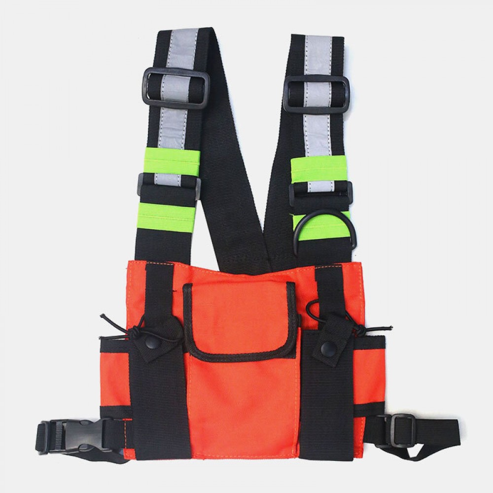 Men Oxford Reflective Tactical Chest Bag Crossbody Bag