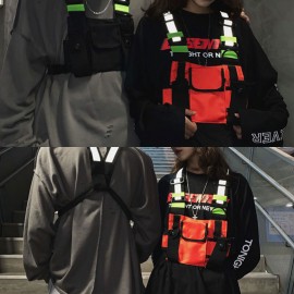 Men Oxford Reflective Tactical Chest Bag Crossbody Bag