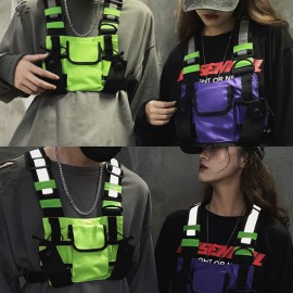 Men Oxford Reflective Tactical Chest Bag Crossbody Bag