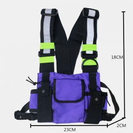 Men Oxford Reflective Tactical Chest Bag Crossbody Bag