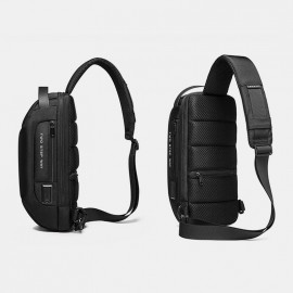 Men Oxford USB Charging Multi-Layers Waterproof Outdoor Crossbody Bag Chest Bag Sling Bag