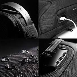 Men Oxford USB Charging Multi-Layers Waterproof Outdoor Crossbody Bag Chest Bag Sling Bag