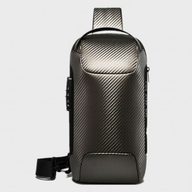 Men Oxford USB Charging Multi-Layers Waterproof Outdoor Crossbody Bag Chest Bag Sling Bag