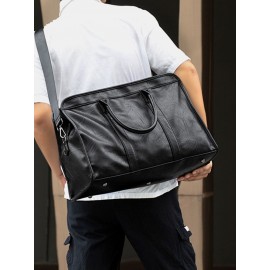 Men PU Leather 15.6 Inch Laptop Bag Briefcases Travel Handbag Crossbody Bag