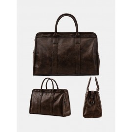 Men PU Leather 15.6 Inch Laptop Bag Briefcases Travel Handbag Crossbody Bag