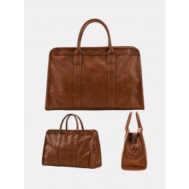 Men PU Leather 15.6 Inch Laptop Bag Briefcases Travel Handbag Crossbody Bag