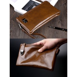 Men PU Leather Anti-theft 6.5 Inch Phone Bag Multifunction Clutch Bag Wallet