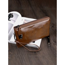 Men PU Leather Anti-theft 6.5 Inch Phone Bag Multifunction Clutch Bag Wallet