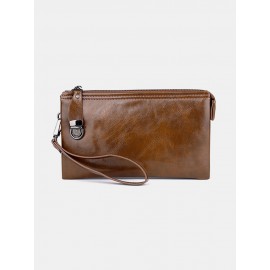 Men PU Leather Anti-theft 6.5 Inch Phone Bag Multifunction Clutch Bag Wallet