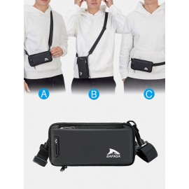 Men PU Leather Mini Multi-carry Crossbody Bag Shoulder Bag Phone Bag Waist Bag