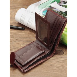 Men PU Leather Patchwork Money Clips Multi-card Slots Wallet