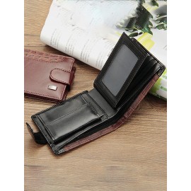 Men PU Leather Patchwork Money Clips Multi-card Slots Wallet