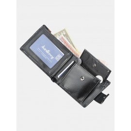 Men PU Leather Patchwork Money Clips Multi-card Slots Wallet