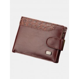 Men PU Leather Patchwork Money Clips Multi-card Slots Wallet