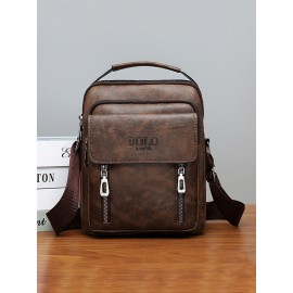 Men PU Leather Retro Multi-Layers Crossbody Bag Sling Bag