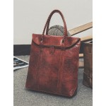 Men PU Leather Solid Retro Business 13.3 Inch Laptop Bag Briefcase Handbag