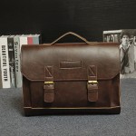 Men PU Leather Vintage Briefcase Classic Handbag