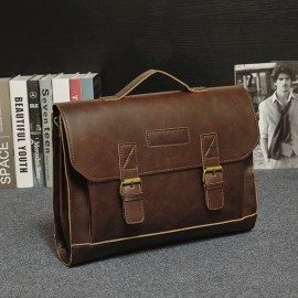 Men PU Leather Vintage Briefcase Classic Handbag