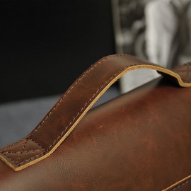 Men PU Leather Vintage Briefcase Classic Handbag