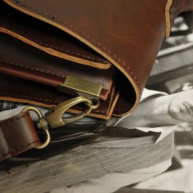 Men PU Leather Vintage Briefcase Classic Handbag