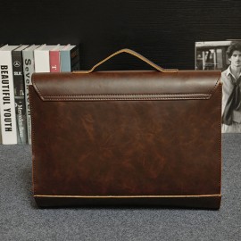 Men PU Leather Vintage Briefcase Classic Handbag