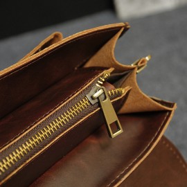 Men PU Leather Vintage Briefcase Classic Handbag