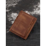Men RFID Retro Genuine Leather Wallet Anti-theft Removable Old SIM Card Wallet