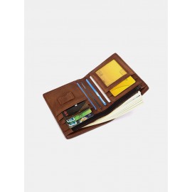 Men RFID Retro Genuine Leather Wallet Anti-theft Removable Old SIM Card Wallet
