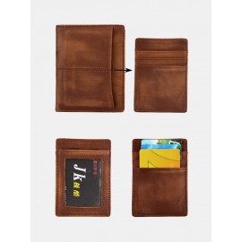 Men RFID Retro Genuine Leather Wallet Anti-theft Removable Old SIM Card Wallet