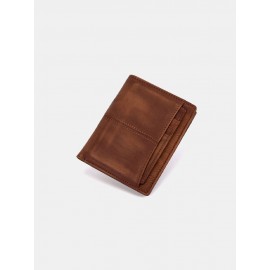 Men RFID Retro Genuine Leather Wallet Anti-theft Removable Old SIM Card Wallet
