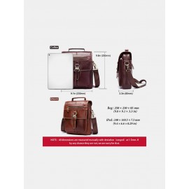 Men Retro Genuine Leather Multi-pockets Multi-Layers Crossbody Bag