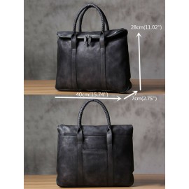 Men Retro Multi-pocket 15.6 Inch Laptop Bag Briefcase Business Handbag Crossbody Bag