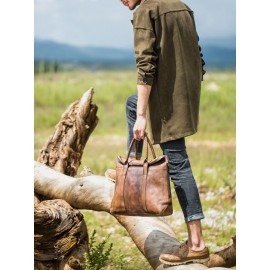 Men Retro Multi-pocket 15.6 Inch Laptop Bag Briefcase Business Handbag Crossbody Bag