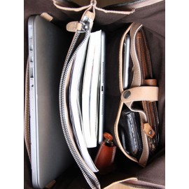 Men Retro Multi-pocket 15.6 Inch Laptop Bag Briefcase Business Handbag Crossbody Bag