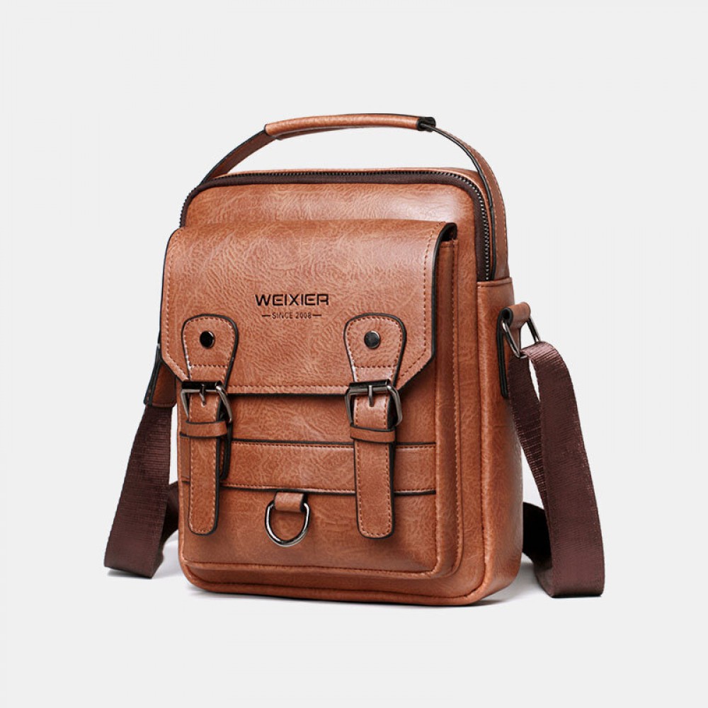 Men Solid Business Messenger Bag Crossbody Bag Briefcase