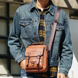Men Solid Business Messenger Bag Crossbody Bag Briefcase