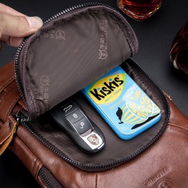 Men USB Charging Casual Bag Genuine Leather Chest Bag