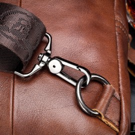 Men USB Charging Casual Bag Genuine Leather Chest Bag